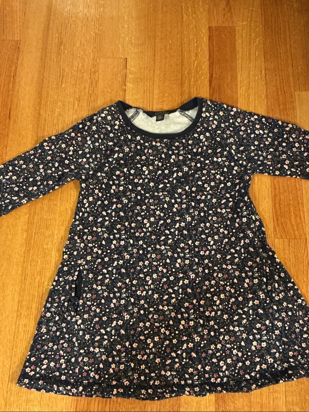Polo by Ralph Lauren Navy Floral Long-Sleeve Swing Dress